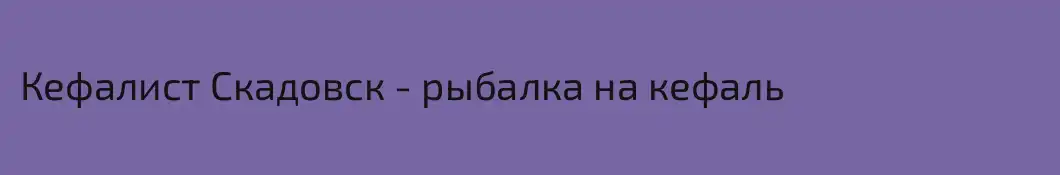 Кефалист Скадовск - рыбалка на кефаль